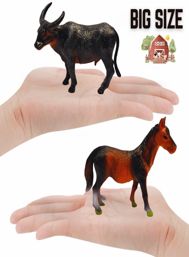 Mallexo Realistic Big Size Farm Animal Toys for Kids 2+ Years | 6PCs Pet Animals Action Figure Set | Domestic Animal Peacock, Horse, Dog, Cow, Hen etc Birthday Gifts for Children Jungle Animals - Image 3